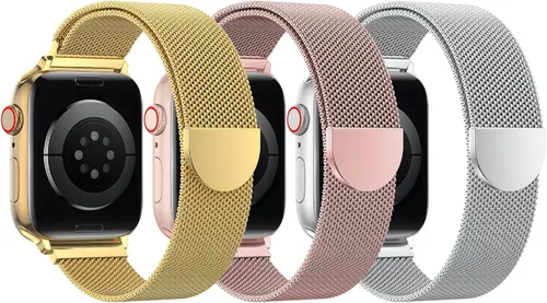 Miniatura 11 de BELONGME Paquete de 3 correas de malla en bucle compatibles con Apple Watch para mujeres y hombres 40mm 41mm 38mm 42mm 44mm 45mm 49mm 46mm Series 11