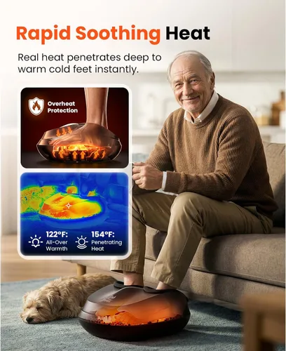 Miniatura 3 de BOB AND BRAD Masajeador de pies con calor, amasamiento profundo Shiatsu y compresión de aire para fascitis plantar, máquina masajeadora eléctrica