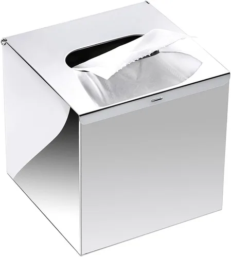 Miniatura 8 de Sumnacon Cubierta cuadrada para caja de pañuelos – Elegante cubo de acero inoxidable para caja de pañuelos, moderno soporte de papel facial de metal