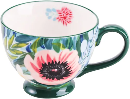 Miniatura 2 de Taza de Café de Cerámica Grande Hecha a Mano de Otoño (600ml) Linda Taza Vintage de Cereales con Flores para Otoño Taza Acogedora para Regalo