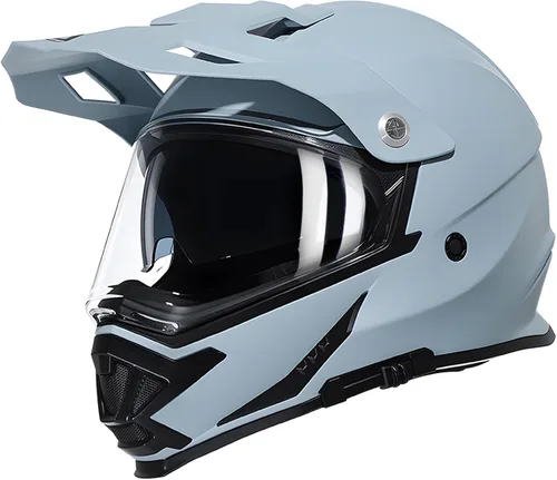 TRIANGLE - Casco de motocicleta para deportes duales, casco para bicicleta de tierra, ATV, casco de cara completa para adultos, hombres, con Gris