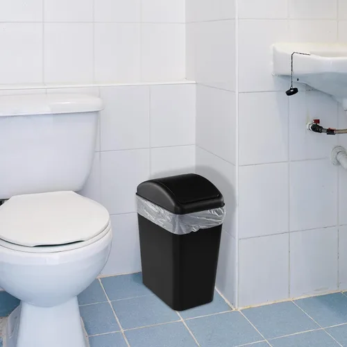 Miniatura 6 de Gloreen Cubo de basura delgado de la cocina de 16 L, cesta de basura rectangular de plástico, F
