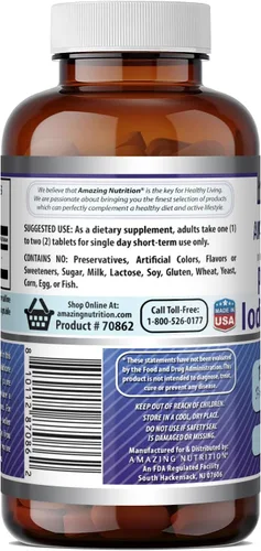Miniatura 4 de Amazing Formulas Suplemento de yoduro de potasio 130 mg 120 tabletas Sin OMG Sin gluten Fabricado en Estados Unidos