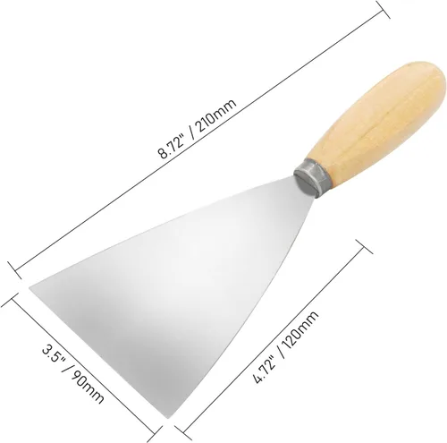 Miniatura 2 de Cuchillo de masilla, raspador de metal de 3.5 pulgadas, cuchillos de mango de madera para paneles de yeso, calcomanías, papel de pared, parches