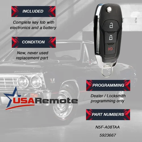 Miniatura 3 de Llave abatible para Ford F-150 Explorer 2013-2020 Explorer Control remoto de entrada sin llave (N5F-A08TAA 5923667)
