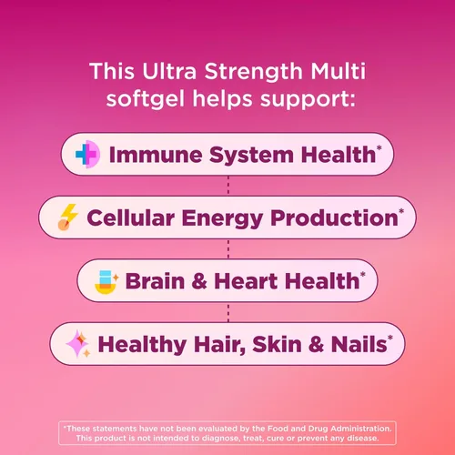 Miniatura 3 de OLLY Ultra Cápsulas Blandas Multivitamínicas para Mujeres, Salud General y Apoyo Inmunológico, Omega-3, Hierro, Vitaminas A, D, C, E, B12