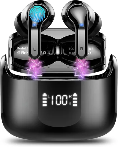Auriculares inalámbricos, auriculares Bluetooth 5.3 2025 NUEVOS auriculares estéreo de 40H Bass Auriculares intrauditivos ENC Auriculares con