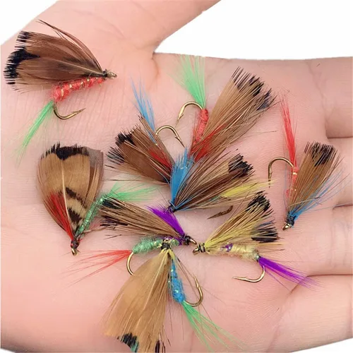 Miniatura 7 de Kit de moscas de pesca con mosca, 40/137 piezas, surtido de moscas secas/húmedas, serpentina para trucha, lubina, pez + caja de moscas