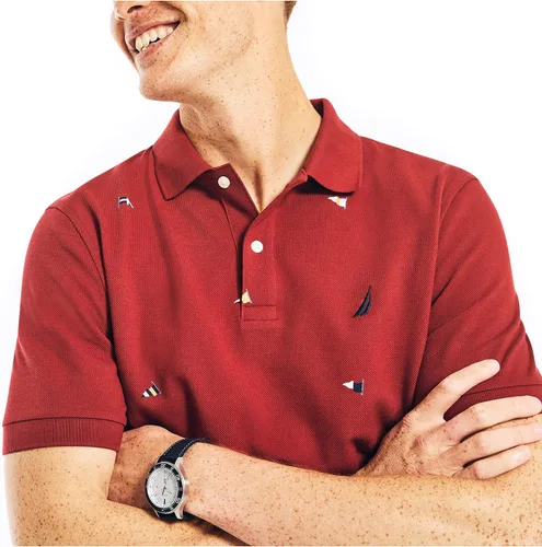 Miniatura 4 de Nautica Polo de cubierta con estampado de ajuste clásico para hombre