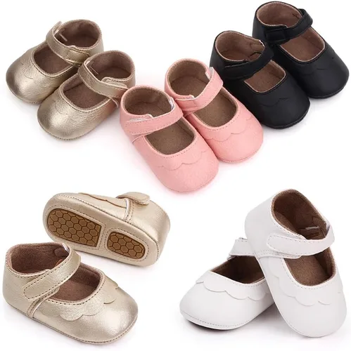 Miniatura 7 de Zapatos planos Mary Jane para bebés y niñas, suela suave antideslizante, suela suave, princesa, primeros pasos, de piel sintética, zapatos de vestir