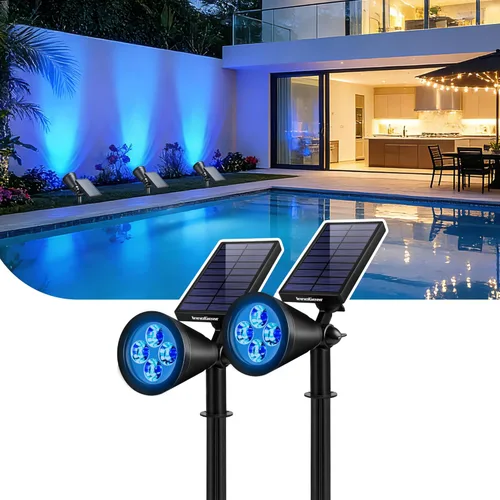 Miniatura 10 de InnoGear Luces solares 2 en 1, impermeables, para exteriores, paisajismo, iluminación, luz de pared, encendido/apagado automático, para patio