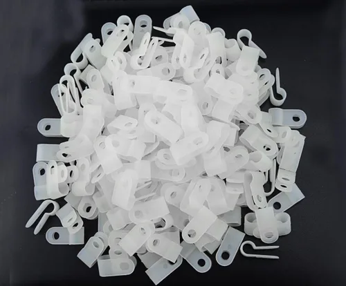Miniatura 2 de 200 abrazaderas de cable de nailon blanco tipo R para tubos de alambre de 5/16 pulgadas de diámetro (fijador de clip de cable de plástico)
