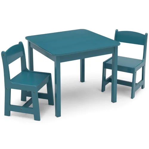 Miniatura 9 de Delta Children MySize - Juego de mesa y silla de madera para niños (2 sillas incluidas), color azul oscuro Azul profundo