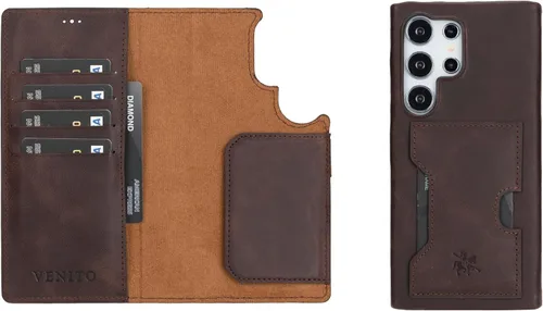 Miniatura 26 de Venito Florence - Funda de piel compatible con Samsung Galaxy S9, extra segura con bloqueo RFID, cartera desmontable para teléfono (gris decolorado)