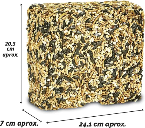 Miniatura 2 de Kaytee Alimento en forma de pastel de semillas para aves silvestres y gusanos de harina para azulejos, carboneros, pájaros carpinteros y más, 1.4