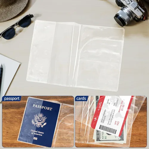 Miniatura 4 de Protector transparente para pasaporte, cubierta de plástico impermeable para pasaporte, protector de identificación de vinilo para documentos