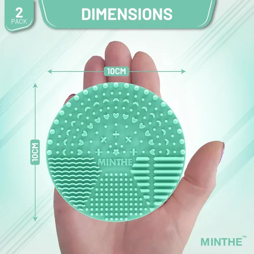 Miniatura 5 de MINTHE Alfombrilla limpiadora de brochas de maquillaje Paquete de 2 Almohadilla de limpieza de maquillaje de silicona