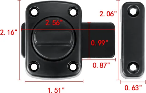 Miniatura 2 de INIRET 2 Paquetes Pestillos de Cerrojo Giratorio Pestillos de Puerta Cerradura de Puerta de Seguridad, Cerradura de Puerta para Mascotas, Muebles