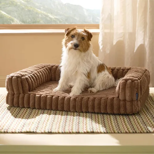 Miniatura 17 de Bedsure - Cama ortopédica para perros medianos, camas impermeables de espuma viscoelástica medianas con lados, sofá de espuma de nido de abeja