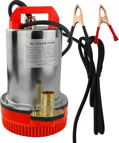 Bomba de agua sumergible de CC de 12 V, bomba de agua sumergible para pozo profundo, salida de 1 pulgada, bomba de agua de riego con motor de cobre