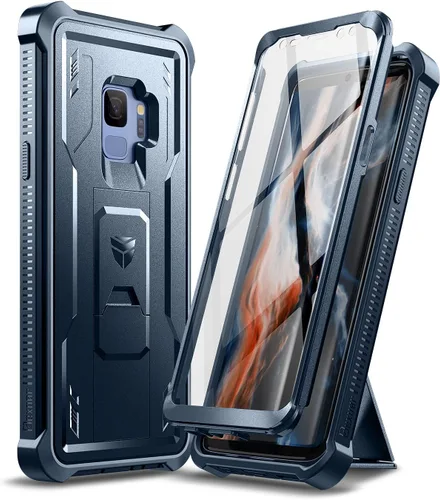 Miniatura 10 de Dexnor Funda para Samsung Galaxy S9, [Protector de pantalla y soporte integrados] Protección de grado militar resistente a prueba de golpes
