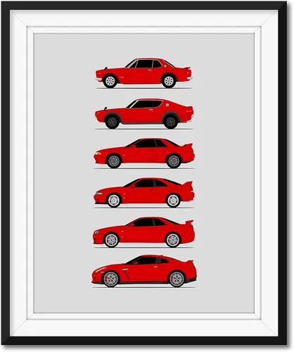 Miniatura 4 de Custom Car Posters Póster hecho a mano compatible con Nissan Skyline GT-R e impresión de Nissan Skyline GTR (KPGC10, KPGC110, R32, R33, R34, R35)