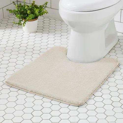 Miniatura 37 de MINIDEAR - Alfombras de baño 24x17 beige - Tapete de baño de espuma elástica gruesa, ultra suave y pachona, antideslizante, de secado rápido