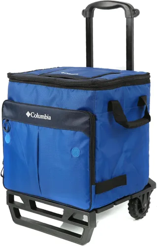 Miniatura 3 de Columbia Crater Peak - Hielera con ruedas, enfriador con ruedas para 50 latas, enfriador plegable azul con aislamiento de súper espuma y carrito
