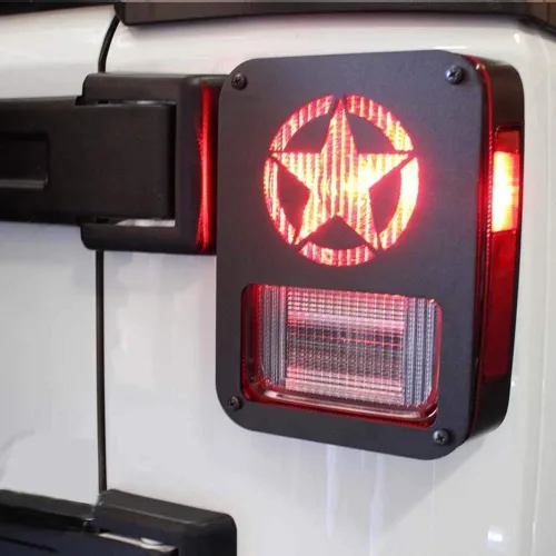 Miniatura 2 de Hooke Road Protector de luz trasera JK Wrangler, cubierta de luz trasera de cinco estrellas para Wrangler JK y Wrangler Unlimited 2007-2018 - Par