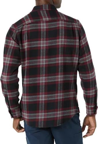 Miniatura 35 de Amazon Essentials Camisas de franela de manga larga para hombre, corte ajustado, a cuadros con botones