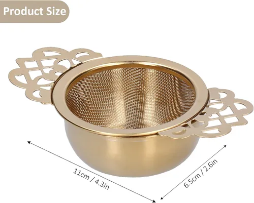 Miniatura 6 de Colador de té de acero inoxidable, filtros de malla fina más empinados con asas dobles, colgar en teteras, tazas, tazas para remojar té y café