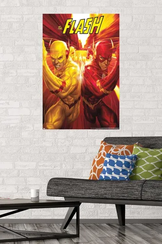 Miniatura 2 de Trends International DC Comics - The Flash and The Reverse Flash - Póster de pared de carrera, 22.375 x 34 pulgadas, versión sin marco