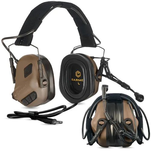 Miniatura 5 de EARMOR Auriculares tácticos M32 para caza y disparo con micrófono, amplificación de sonido, chaqueta Nato TP120, color negro Oscuro