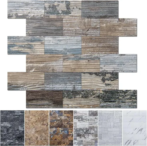 Miniatura 12 de Art3d Paquete de 10 azulejos de pared para salpicaduras de muro, azulejos de piedra para cocina, baño, chimenea, tocadores en piedra beige