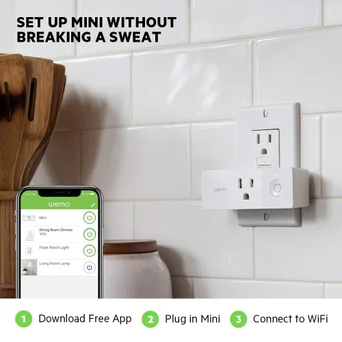 Miniatura 5 de Wemo - Mini enchufe inteligente, mini conector inteligente, Blanco