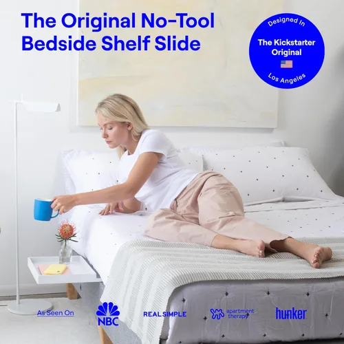 Miniatura 2 de BedShelfie - Estante de cabecera para dormitorio con litera y litera superior, elementos esenciales para dormitorio universitario, cadí de cabecera
