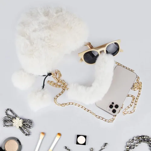 Miniatura 5 de SUKUTU Faux Fur Purse Women's Heart Shaped Evening Handbags Small Cute Phone Crossbody Bag Clutches for Girls