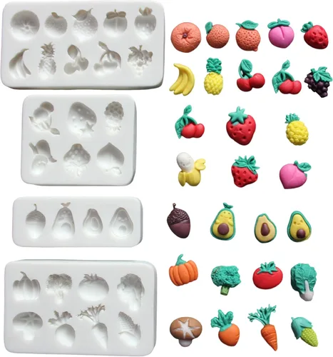 Miniatura 8 de Juego de moldes de silicona para artículos pequeños encantadores para topper de pastel, pasta de goma, caramelo y chocolate, arcilla polimérica