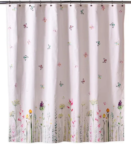 Miniatura 28 de Maison d' Hermine Cortina de ducha 100% algodón, un panel, 70 x 72 pulgadas, cortinas de ducha de tela lavable para baño, fácil de colgar con 12