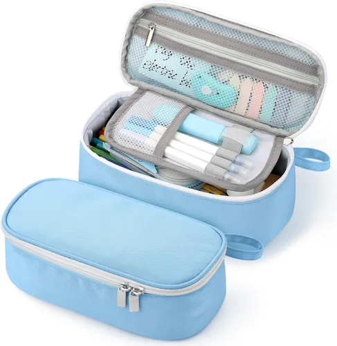 Miniatura 7 de Jcocylse Estuche para Lápices de Gran Capacidad, Estuche Portátil para Lápices, Bolsa para Suministros Escolares para Estudiantes Universitarios