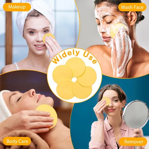 Miniatura 6 de 120 Piezas de Esponjas Faciales Comprimidas, Luxiv Esponja de Limpieza Facial para Esteticistas, Esponja Facial de Maquillaje Comprimida Redonda
