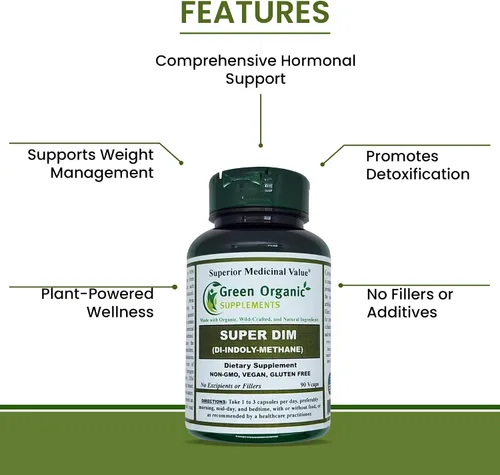 Miniatura 4 de Green Organic Supplements DIM, diindolilmetano, I-3-C, indol-3-carbinol, brócoli, 90 VCaps, alta absorción, sin OMG, sin gluten, (paquete de 3)