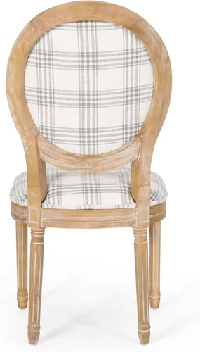 Miniatura 10 de Christopher Knight Home Camille - Sillas de comedor tradicionales de terciopelo, 2 piezas, color gris y blanco brillante Cuadros grises + naturales