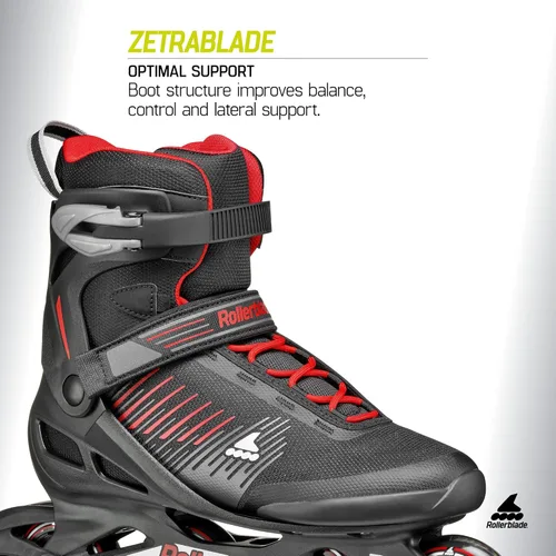 Miniatura 4 de Rollerblade Zetrablade - Patines en línea para hombres adultos, color negro y plateado