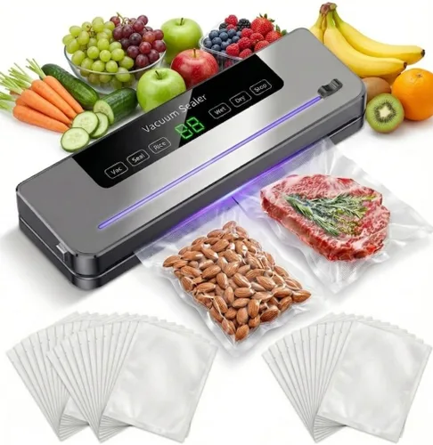 Máquina selladora al vacío TOSCARA Máquina automática de sellado de alimentos con sello hermético fuerte, operación de un solo toque, diseño