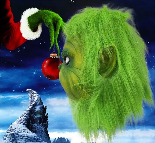 Miniatura 4 de WPOYM Máscara de Navidad para cosplay accesorios de máscara de monstruo verde accesorios de disfraz de mascarada máscara de cabeza completa de látex