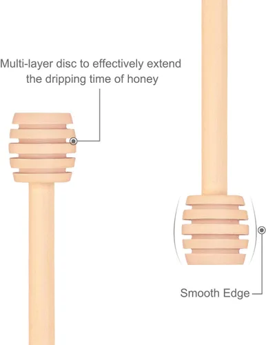 Miniatura 3 de Paquete de 24 mini palitos de madera para miel de 3 pulgadas con servidor envuelto individualmente para tarros de miel, dispensar miel y recuerdos