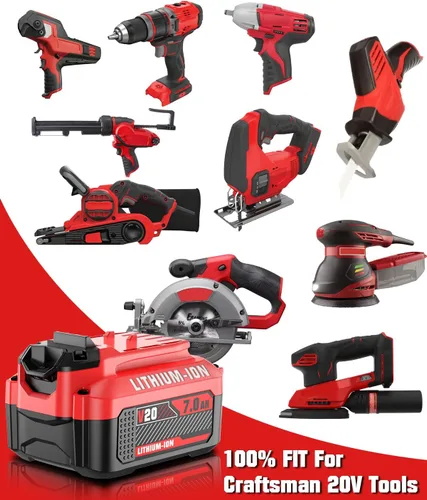 Miniatura 5 de Bonadget Nuevo 2PACK de 7.0Ah para batería de 20V Craftsman para batería V20 Craftsman CMCB205 CMCB202 CMCB204 CMCB206 Reemplazo de batería