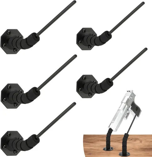 Miniatura 10 de Soporte oculto para pistola de 90/45 grados, para almacenamiento en interiores, montaje en pared y múltiples superficies