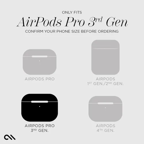 Miniatura 2 de Case-Mate Funda para AirPods Pro 3 con mosquetón negro [compatible con carga inalámbrica] – Funda negra resistente para AirPods Pro 3